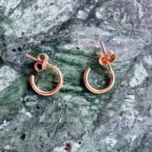 Solid 14K Rose Gold Hoop Earrings